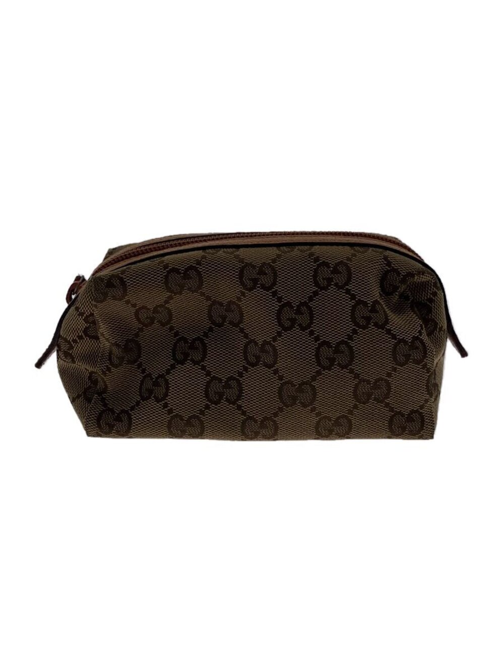 Gucci Pouch Clutch Canvas Camel Brown All over